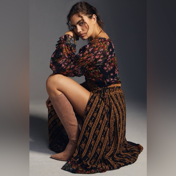 Farm Rio for Anthropologie Side Slit Maxi Dress Size S - Picture 2 of 13